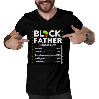 Mens Black Father Nutrition Facts King Best Dad Ever Men V-Neck Tshirt - Seseable
