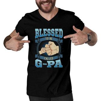 Mens Blessed To Be Called G Pa Gifts G Pa Grandpa Men V-Neck Tshirt | Mazezy