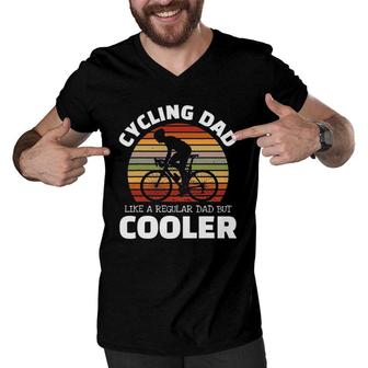 Mens Cycling Dad Like A Regular Dad But Cooler For Mountain Biker Men V-Neck Tshirt | Mazezy