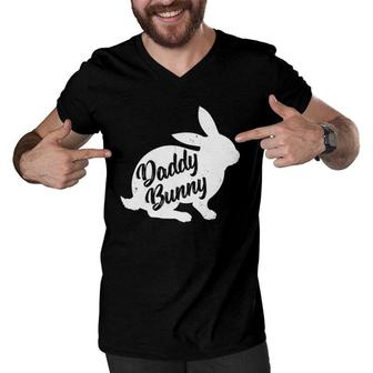 Mens Daddy Bunny For Dad Father Family Matching Easter Men V-Neck Tshirt | Mazezy