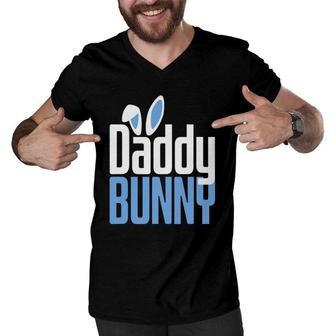 Mens Easter Daddy Bunny Costume Funny Family Matching Easter Men V-Neck Tshirt - Seseable