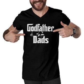 Mens Godfather Of Dads Fathers Day Grandpa Papa Granddad Mens Men V-Neck Tshirt - Seseable