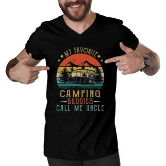 Mens My Favorite Camping Buddies Call Me Uncle Vintage Fathers Men V-Neck Tshirt - Seseable
