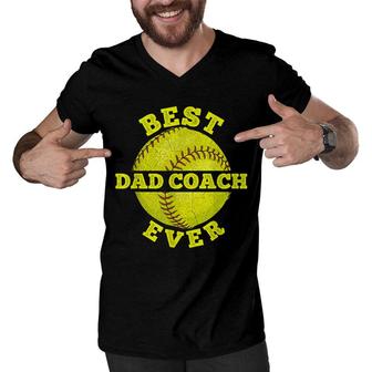 Mens Softball Quote For Your Softball Coach Dad Men V-Neck Tshirt - Seseable