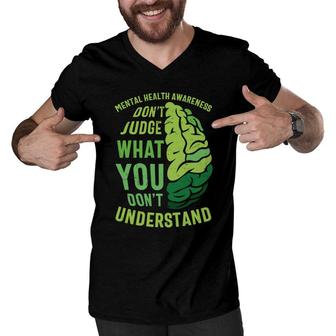 Mental Health Awareness Trend Brain Young Men V-Neck Tshirt - Seseable