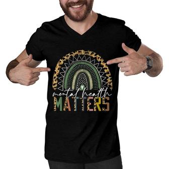 Mental Health Matters Mental Health Awareness Therapist Men V-Neck Tshirt - Seseable