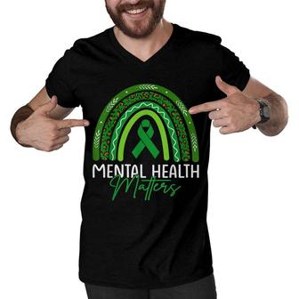 Mental Health Matters Rainbow Mental Health Awareness Men V-Neck Tshirt - Seseable