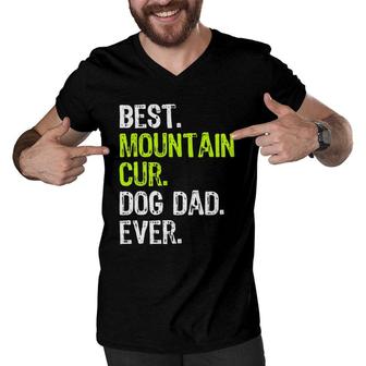 Mountain Cur Dog Dad Fathers Day Dog Lovers Men V-Neck Tshirt - Seseable