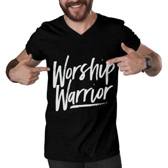 New Gift 2022 Worship Warrior Men V-Neck Tshirt - Seseable