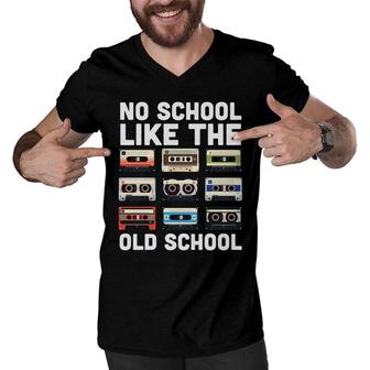 No School Like The Radio Old School 80S 90S Styles Men V-Neck Tshirt - Seseable