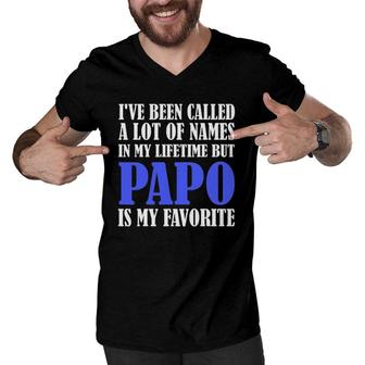 Papo Grandpa Names Grandfather Fathers Day Men V-Neck Tshirt - Seseable