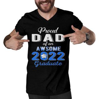 Proud Dad Of 2022 Graduation Class 2022 Graduate Family 22 Men V-Neck Tshirt - Seseable