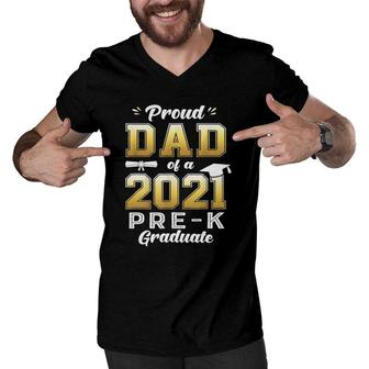 Proud Dad Of A 2021 Pre-K Graduate Preschool Graduation Men V-Neck Tshirt - Seseable