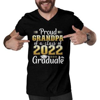 Proud Grandpa Of A Class Of 2022 Graduate Senior Graduation Men V-Neck Tshirt | Mazezy