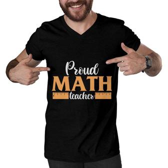 Proud Math Teacher Ruler Design Funny Gifts Men V-Neck Tshirt - Seseable