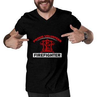 Proud Volunteer Firefighter Meaningful Gift Men V-Neck Tshirt - Seseable