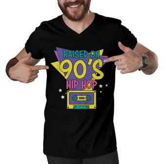 Raised On 90S Styles Hip Hop 80S 90S Styles Men V-Neck Tshirt - Seseable