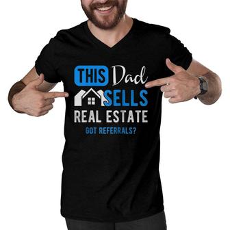 Real Estate Agent Men Dad Funny Realtor Gift Raglan Baseball Men V-Neck Tshirt - Seseable