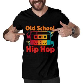Retro Old School Hip Hop Cassette 80S 90S Music Style Men V-Neck Tshirt - Seseable