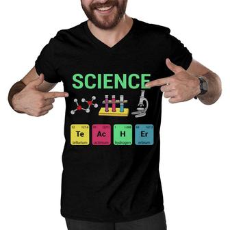 Science Green Graphic Teacher Great Colors Men V-Neck Tshirt - Seseable