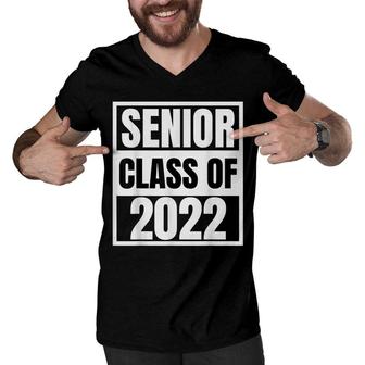 Senior 2022 Class Of 22 Senior Year 22 Graduation Girls Boys Men V-Neck Tshirt - Seseable