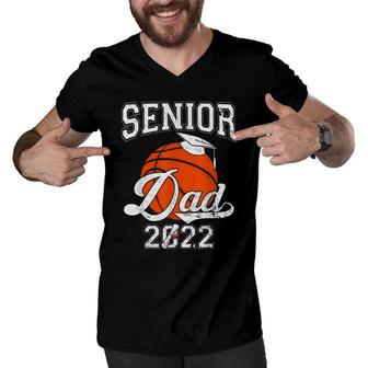 Senior Dad 2022 Basketball Class Of 2022 Boys Men V-Neck Tshirt - Seseable