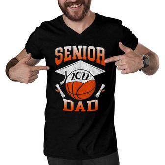 Senior Dad 2022 Basketball Class Of 2022 Graduate Girls Boys Men V-Neck Tshirt - Seseable