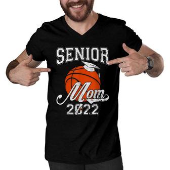 Senior Mom 2022 Basketball Class Of 2022 Girls Men V-Neck Tshirt - Seseable