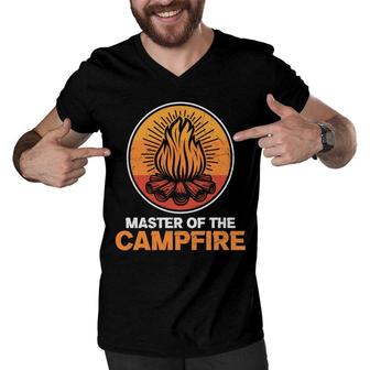 Special Custom Camping Master Of The Campfire New Men V-Neck Tshirt - Seseable