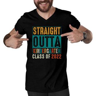 Straight Outta Kindergarten Vintage Class Of 2022 Graduation Happy Last Day Of School 2022 Men V-Neck Tshirt - Seseable