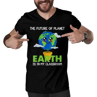 Teachers Earth Day 2022 Classroom Funny Mens Womens Men V-Neck Tshirt - Seseable