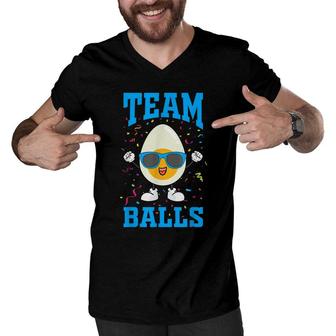 Team Balls Gender Reveal Pregnancy Announcement Baby Boy Men V-Neck Tshirt - Seseable