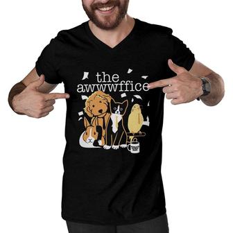The Awwwffice Cute Pet Animal Best Gift For Human Men V-Neck Tshirt - Seseable