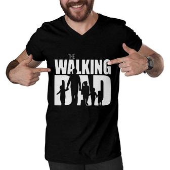 The Walking Dad Print New Letters Men V-Neck Tshirt - Seseable