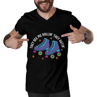 They See Me Rollin They Hatin 80S 90S Styles Men V-Neck Tshirt - Seseable