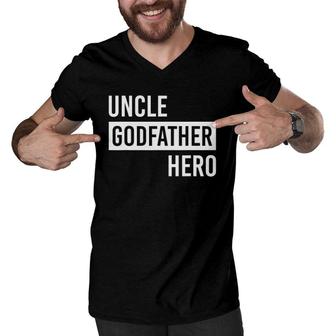 Uncle Godfather Hero Family For Uncle Men V-Neck Tshirt | Mazezy