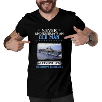 Uss Bonhomme Richard Lhd6 Veterans Day Father Day Gift Men V-Neck Tshirt | Mazezy
