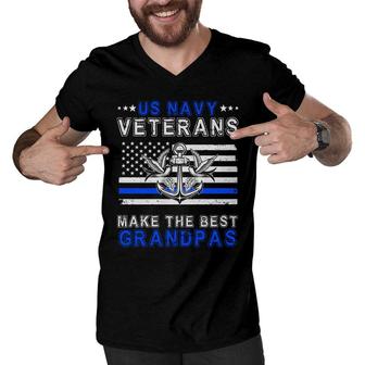 Veteran 2022 Us Navy Veterans Make The Best Grandpas Men V-Neck Tshirt - Seseable