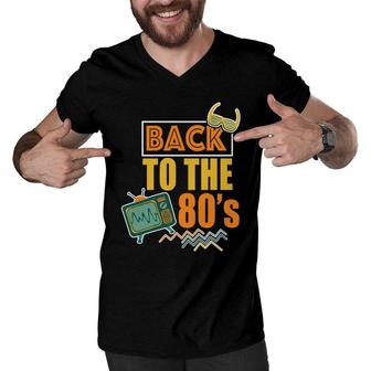 Vintage Back To The 80S Television 80S 90S Styles Idea Men V-Neck Tshirt - Seseable