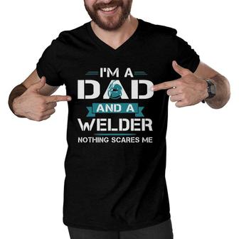 Welder American Flag - Usa Patriotic Welder Dad Fathers Day Men V-Neck Tshirt - Seseable