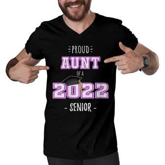 Womens Proud Aunt Of A 2022 Senior | Senior 2022 Aunt Men V-Neck Tshirt - Seseable