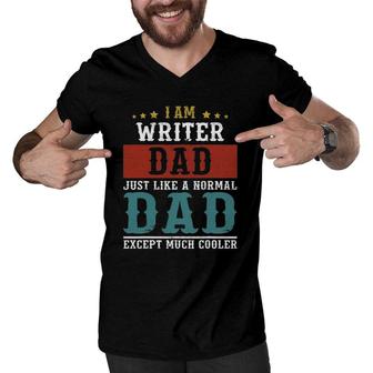 Writer Dad Fathers Day Daddy Men V-Neck Tshirt - Seseable