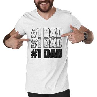 1 Dad Apparel For The Best Dad Ever - Vintage Dad Men V-Neck Tshirt - Seseable