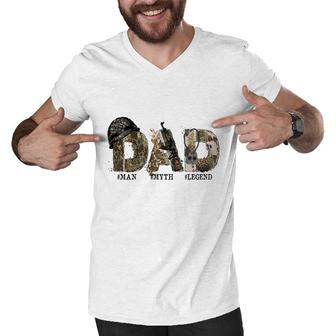 Amazing Dad Man Myth Legend Hero Dad Men V-Neck Tshirt - Seseable