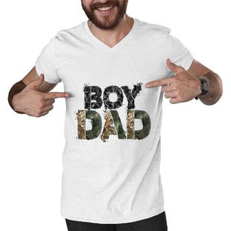 Badass Boy Dad Hero Father Leopard Design Men V-Neck Tshirt - Seseable