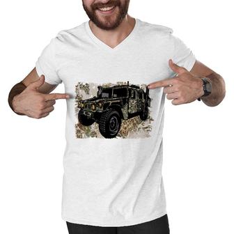 Badass Design Tank Army For Hero Dad Men V-Neck Tshirt - Seseable