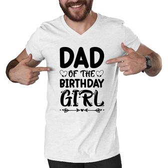 Dad Of The Birthday Girl Black Version Outfit Is Beautiful Men V-Neck Tshirt - Seseable