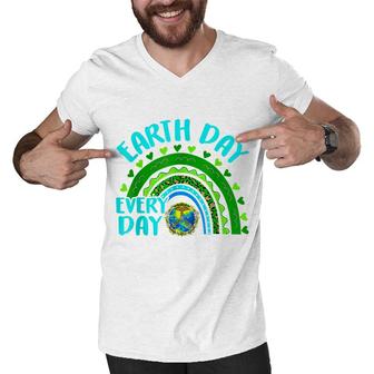 Earth Day Everyday Rainbow Love World Earth Day Anniversary Men V-Neck Tshirt - Seseable