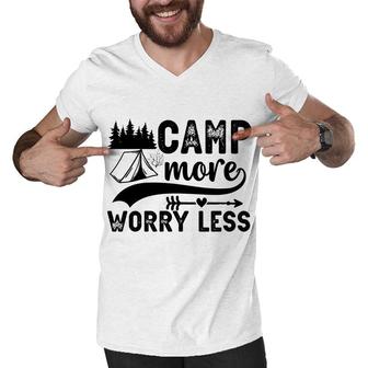 Explore Travel Lovers Camp More Worry Less Men V-Neck Tshirt - Seseable