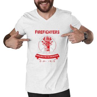 Firefighter Unknowing Are Doing The Impossible Men V-Neck Tshirt - Seseable